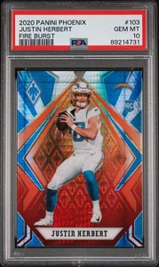 Panini Phoenix 2020 Justin Herbert Fire Burst novato PSA 10 - Imagen 1 de 2