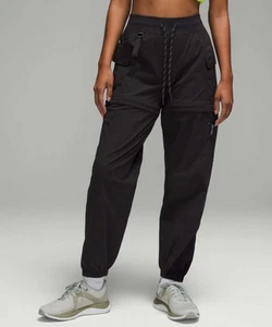Lululemon schwarze wandelbare hoch geschnittene Damen-Wander-Jogginghose Shorts Größe 8 - Bild 1 von 14