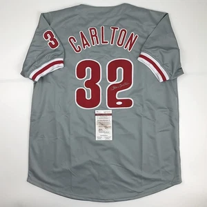 Autographed/Signed Steve Carlton Philadelphia Grey Baseball Jersey JSA COA - Picture 1 of 3
