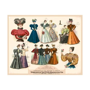 Women's Fashions Décor Wall Art, Antique Sewing Machine Company, 8" x 10" Print - Picture 1 of 1