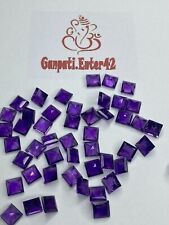 Amethyst Loose Gemstone Faceted Square Cut 4x4 MM Natural 5 Pcs Lot  E7