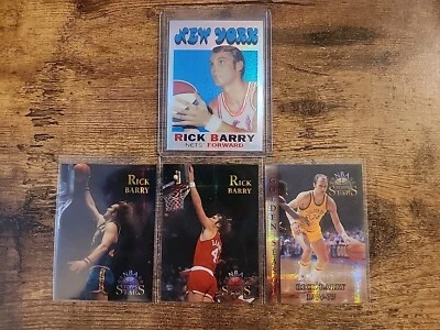 1996 Topps Finest Refractor Rick Barry #170 Reimpresión de novato + 1996 Topps Estrellas de la NBA Foto 1 de 4