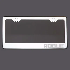 Mirror Chrome License Plate Frame ROGUE Laser Engraved Metal Screw Cap - Bild 1 von 8