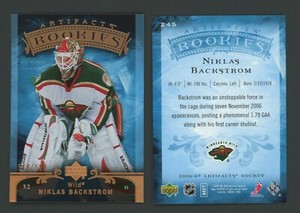 2006-07 Upper Deck Artifact Rookies #245 Niklas Backstrom /599 - NMMT or better