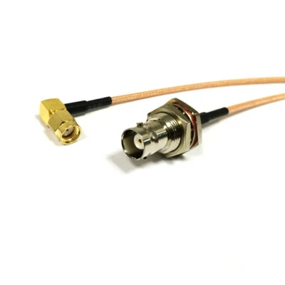 RP SMA male right angle to BNC female Pigtail Cable 30cm for Yaesu VX-3R VX-6R - Image 1 of 3