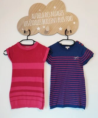 🌸 2 Robes pull sans manches - In Extenso/Grain de blé - 3 ans 🌸 - Photo 1/4