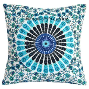 Handwoven Home Decor Cushion Mandala Mandala Throw Pillow Cover Case Meditation - Picture 1 of 5