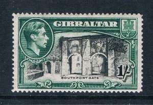 Gibraltar 1938 -1sh KGVI Scene -Black & Green- Perf 14- SC 114a [SG 127] MINT C2 - Picture 1 of 2