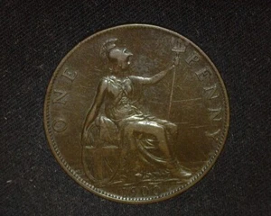 GREAT BRITAIN 1900 PENNY KM790 EXTREMELY FINE ~FCS-302 - Picture 1 of 2