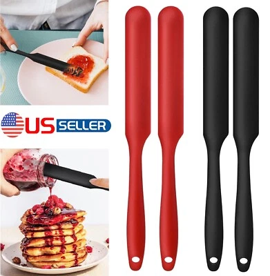 4 силиконовые банки шпатели термостойкие кухонные лопатки с длинной ручкой разбрасыватель джемов - Изображение 1 из 4