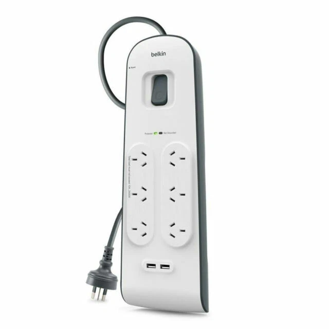 Belkin BSV604AU2M 6 Outlet Power 6.6ft Surge Protector