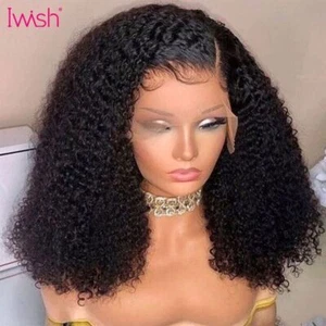 13x4 Lace Front Human Hair Wigs With Baby Hair Remy 180% Curly Lace Frontal Wig - Bild 1 von 12