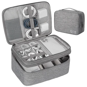 Electronics Organizer Travel Case, Water Resistant Cable Organizer Bag for Trave - Picture 1 of 5