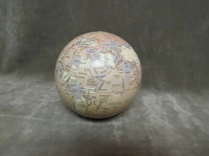 Vintage small Size Tan Color World Globe Cardboard Inside - Picture 1 of 4