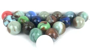Lote De 20 Tiradores De Mármoles Colores Surtidos Sólidos Rojo Blanco Azul De Colección - Imagen 1 de 13