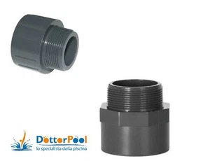 MANICOTTO ADATTATORE IN PVC DIAMETRO 50 / 1/2 INCOLLAGGIO - FILETTO  - Foto 1 di 1