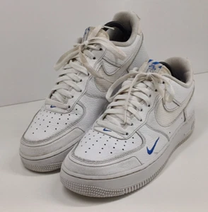 Nike Air Force 1 Trainers UK 8 EU 42.5 White Blue Leather Low Top DN4433-100 - Picture 1 of 24