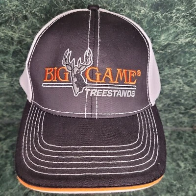 HAT CAP Big Game Treestands Black with White Mesh Adjustable Baseball - Image 1 of 4