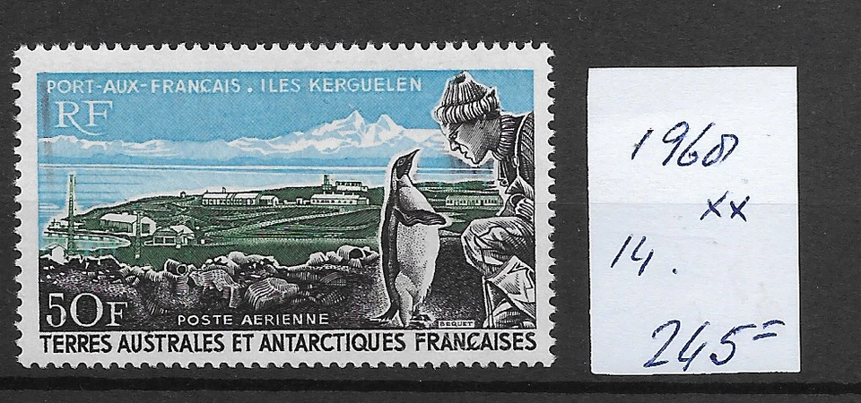 TAAF @ 1968 Emperador Pingüino Kerguelen Antártida Francesa, TAAF MNH @ Ant.108 Foto 1 de 1