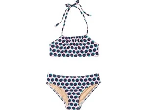 Toobydoo 264114 Girls Pink Navy Polka Bandeau Bikini Set Swimwear Size 9/10 - Picture 1 of 3