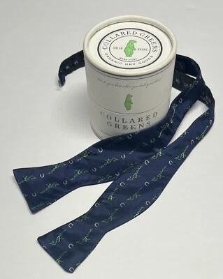 Pajarita con cuello verde para hombre 100 % seda logotipo C y verde con caja hecha en EE. UU. USADA EN EXCELENTE ESTADO Foto 1 de 4