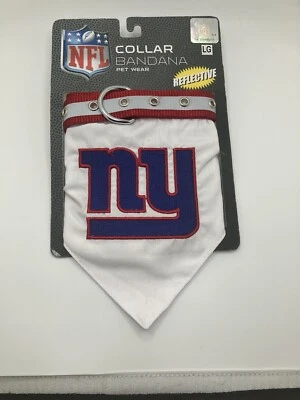 ￼ ￼NFL￼ New York Giants, Reflective Bandanna Dog Collar Large 1”w X 18-28” New - Image 1 of 4