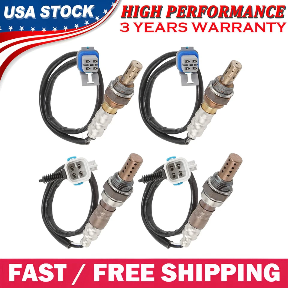 4PCS Oxygen Sensor Up+Down For 08-14 GMC Yukon 5.3L 07-13 Chevy Silverado 1500 - Изображение 1 из 4