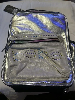 Bolsa de livros pequena Bebe para meninas de 5 anos ou mais prata rosa preta - Imagem 1 de 4