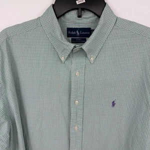 Ralph Lauren Men's XL Blake Shirt Green Plaid Short Sleeve Button Up - Picture 1 of 6