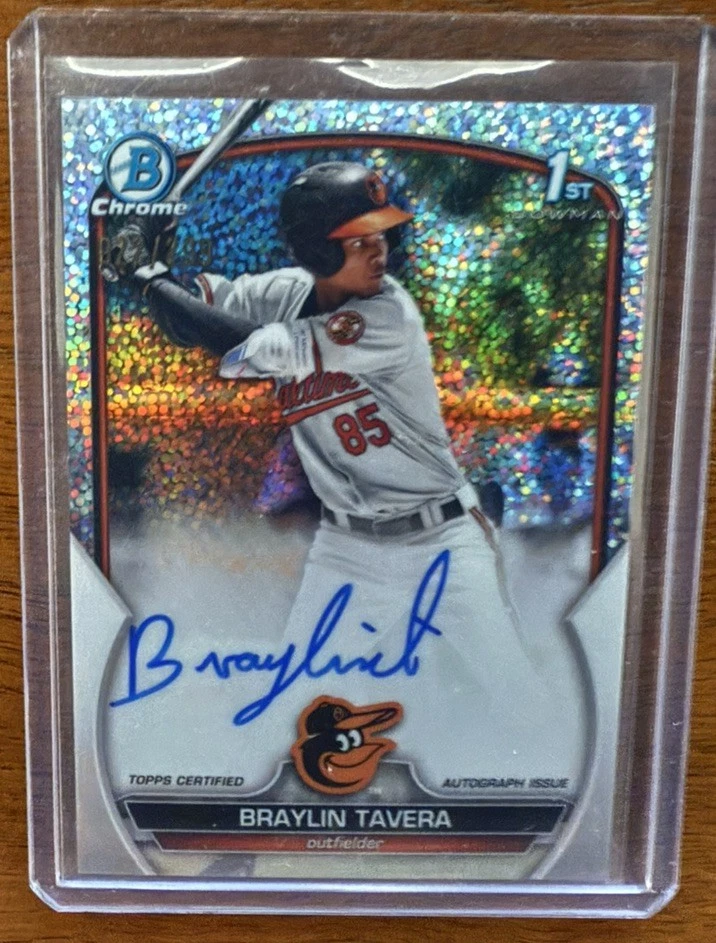 2023 Bowman Chrome Braylin Tavera #CPA-BT AUTO SPECKLE /299 - Baltimore Orioles - Image 1 of 1