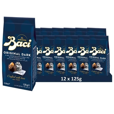 BACI Perugina (12 x 125g) Dunkle Schokolade Praline mit Haselnussfüllung - Bild 1 von 4