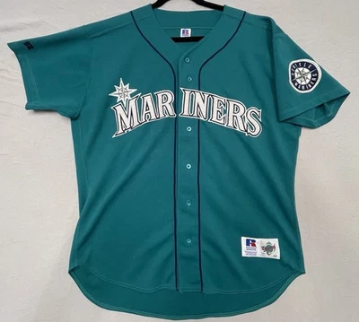 Camiseta De Colección Ken Griffey Jr Auténtica MLB Seattle Mariners Verde Azulado Talla 48 XL *Defecto Foto 1 de 4