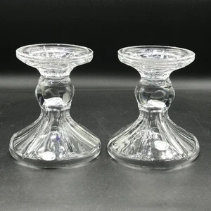Vintage Bohemia Czech Hand Cut 24% Lead Crystal Pillars Set of 2  - Picture 1 of 10