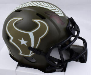 Andre Johnson Signed Texans Salute to Service Speed Mini Helmet- Beckett W Holo