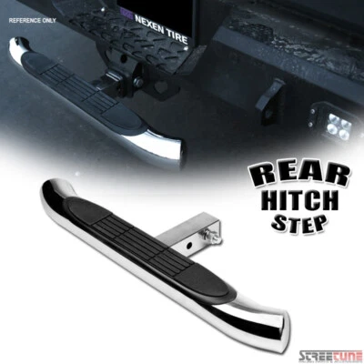 Chrome Steel Rear Hitch Step Bar Guard For 2" Trailer Tow Tailgate Receiver S13 Foto 1 de 3