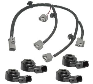 4 x Knock Detonation Sensor & Connectors Fits GSF IS F LS600H LX570 Land Cruiser - Picture 1 of 11