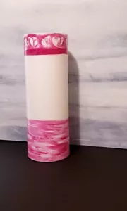Floor Vase, Tall Pink Glass Vase, Hand Painted Tall Pink Vase, Tall Floor Vase - Picture 1 of 10