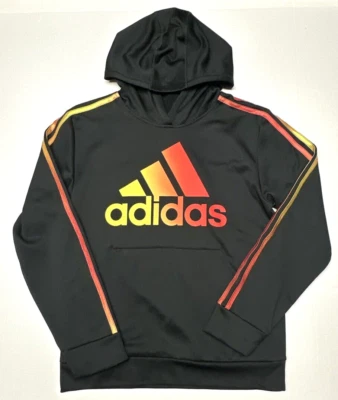 Sudadera con Capucha Informal Adidas Negra y Naranja Neón Juvenil Lg 14/16 Foto 1 de 4