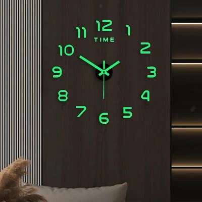 Luminous Wall Clock Stickers Round DIY Wall Clock for Dining Room Wall Decor - image 1 of 4