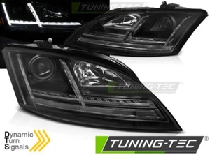 FARI ANTERIORI NERO LED SEQUENZIALI PER AUDI TT 8J 06-10 FANALI LIGHTS NEW - Imagen 1 de 8