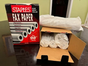 Staples Thermal Fax Paper; (11) Rolls 8 1/2" x 98' (1/2" Core) 11 Sealed Rolls - Picture 1 of 6