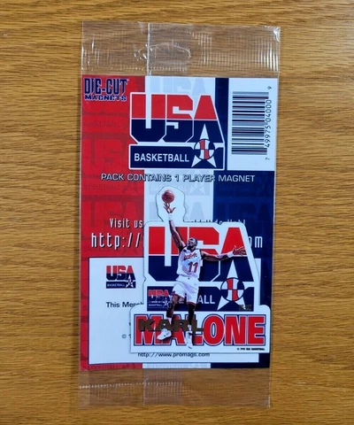 KARL MALONE Dream Team USA Vintage 1996 NBA Basketball Die-Cut Fridge Magnet Cover