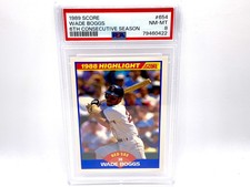 Wade Boggs 1989 Score "6th Consecutive Season" #654 - PSA 8 NM-MT - POP 3 Boston