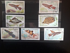 SUPERBE SERIE COMPLETE DE TIMBRES OBLITERES : POISSONS - Photo 1/1