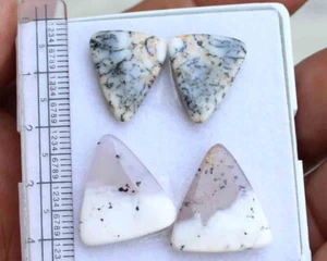 Dendrite Opal Pair Trillion Cabochon Natural Gemstone 25.90 Cts. 12*19 mm - Picture 1 of 4