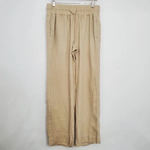 Pantalone donna Quince 100% lino marrone coulisse pull on taglia M minimalista spiaggia - Foto 1 di 9