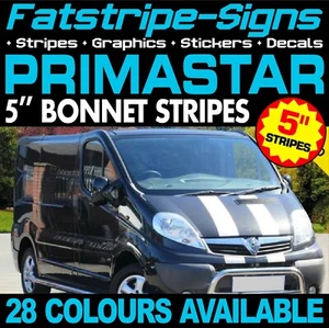 passend für Nissan Primastar Motorhaube Streifen Aufkleber Grafik Decals Camper Van 5" - Bild 1 von 2
