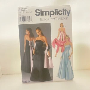 #5235 Simplicity Misses Evening Dress and Shawl Sewing Pattern Size 6-12 - Picture 1 of 4