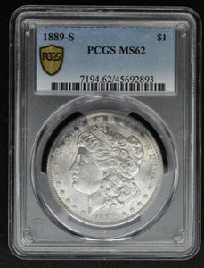 1889 S - Morgan Silver Dollar  - PCGS MS62 - Picture 1 of 4