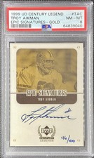 1999 Upper Deck Century Legends Gold Epic Signatures Troy Aikman Auto /100 PSA 8